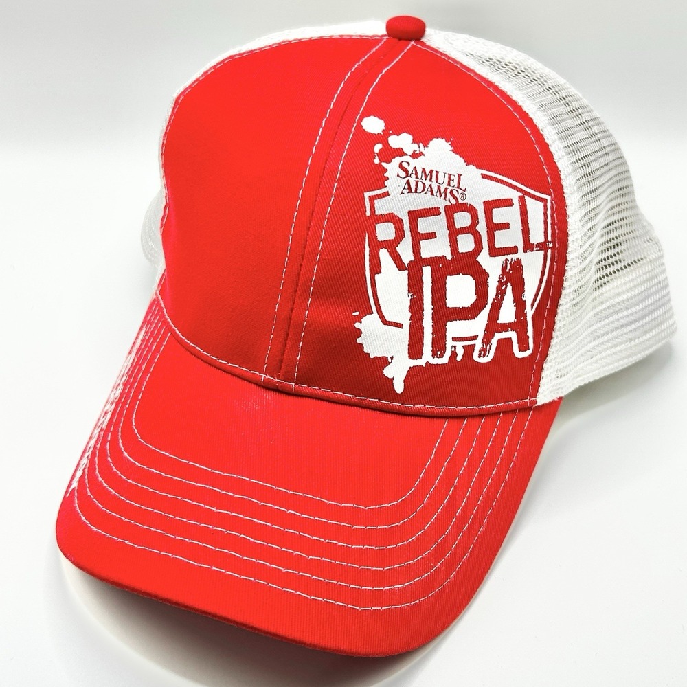 Samuel Adams Rebel IPA Revolution Beer Trucker Hat Cap Snapback Adjustable Red